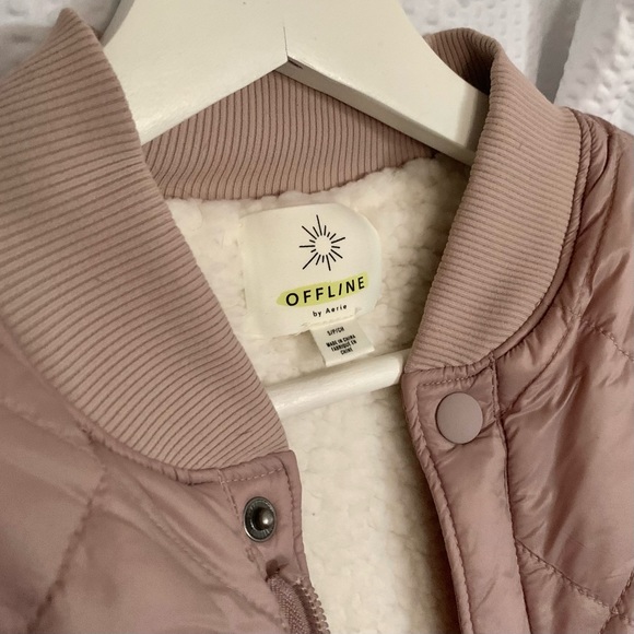 NWOT Aerie Offline Mauve Bomber Jacket - Picture 3 of 7